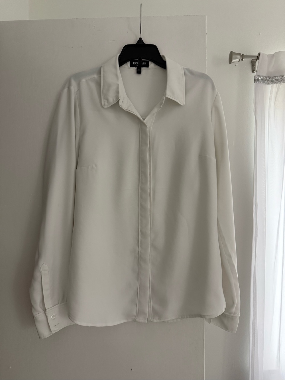 Express White Button-Front Blouse
